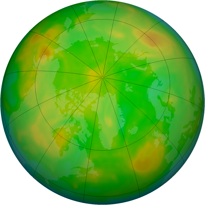 Arctic ozone map for 08 June 2014